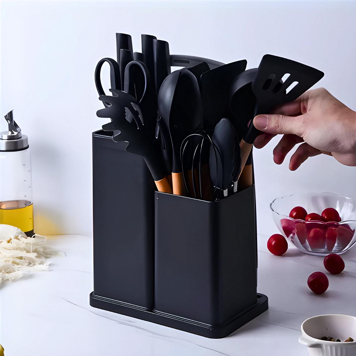 Kit Utensílios de Cozinha Silicone 19 Peças