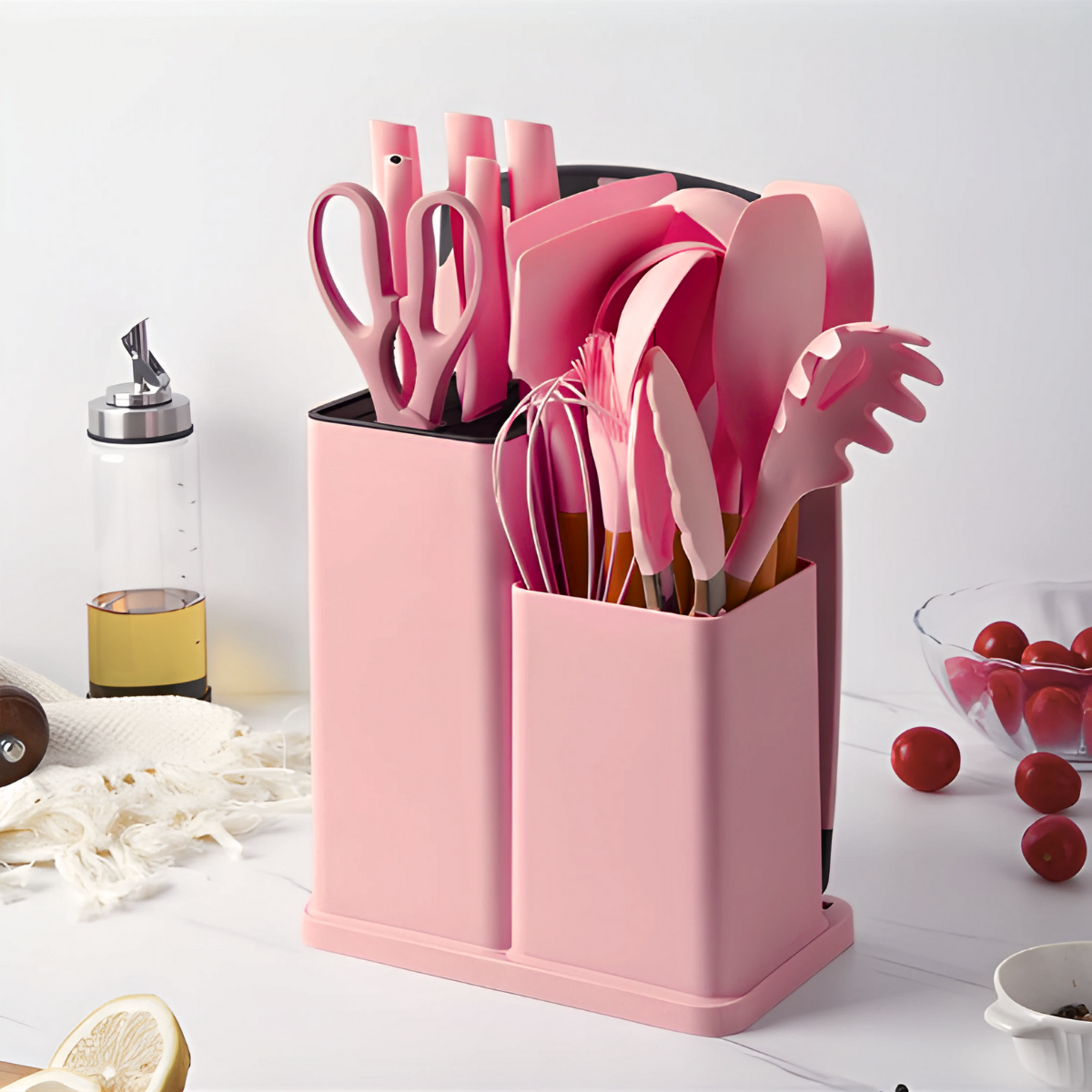 Kit Utensílios de Cozinha Silicone 19 Peças