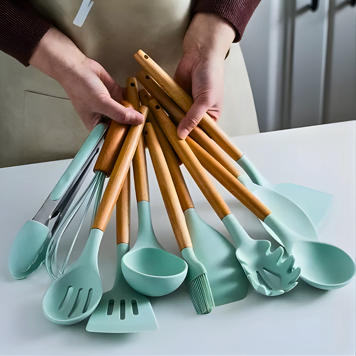 Kit Utensílios de Cozinha Silicone 19 Peças